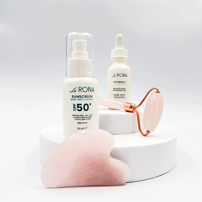 LaRona Vitamin C Serum, LaRona Sunscreen & LaSante Gua Sha Set
