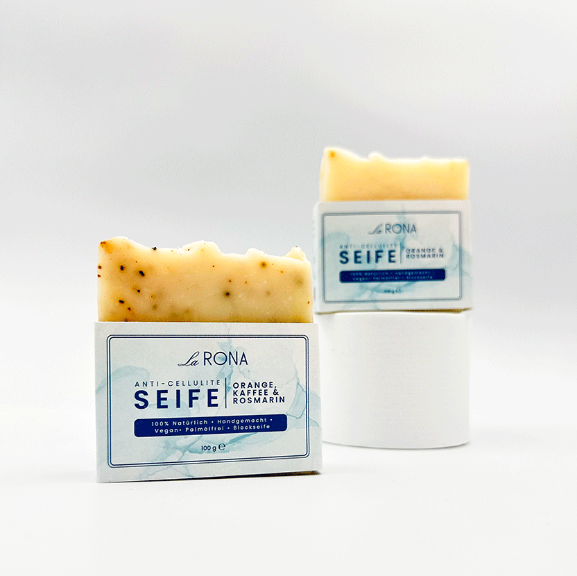 Seifenset Angebot - Anti Cellulite Blockseifen Set (1x Orange & Rosmarin  & 1x Orange, Kaffee, Rosmarin Seife)